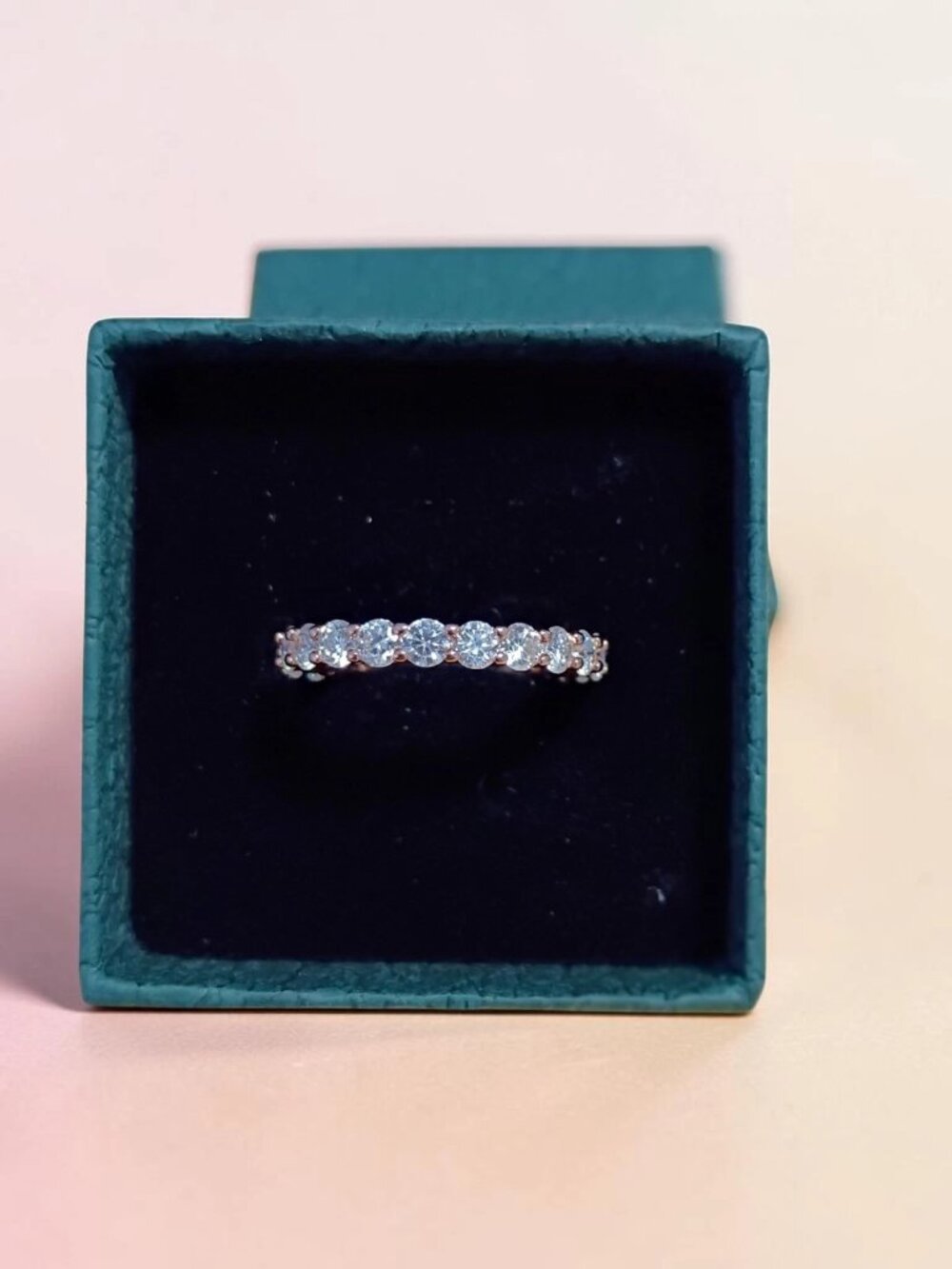 2 Ct Mossanite Ring With Rose 925 Silver GRA Certified .01 Kt Per Stone Size 6 - Picture 2 of 7